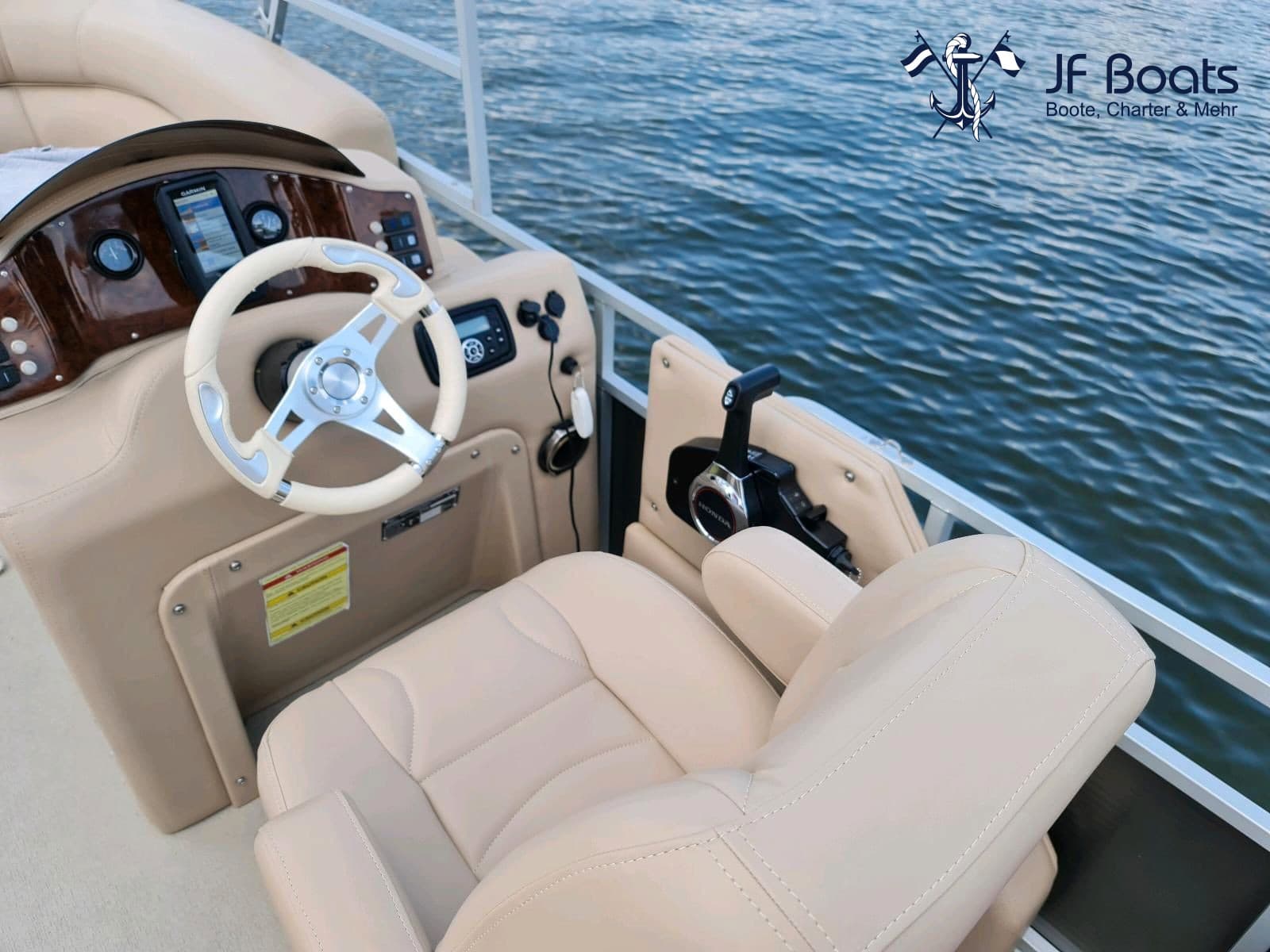 JF Boats SC7 Ponton Boot Pontoon Boot Partyboot - Außen Anthrazit, innen Creme