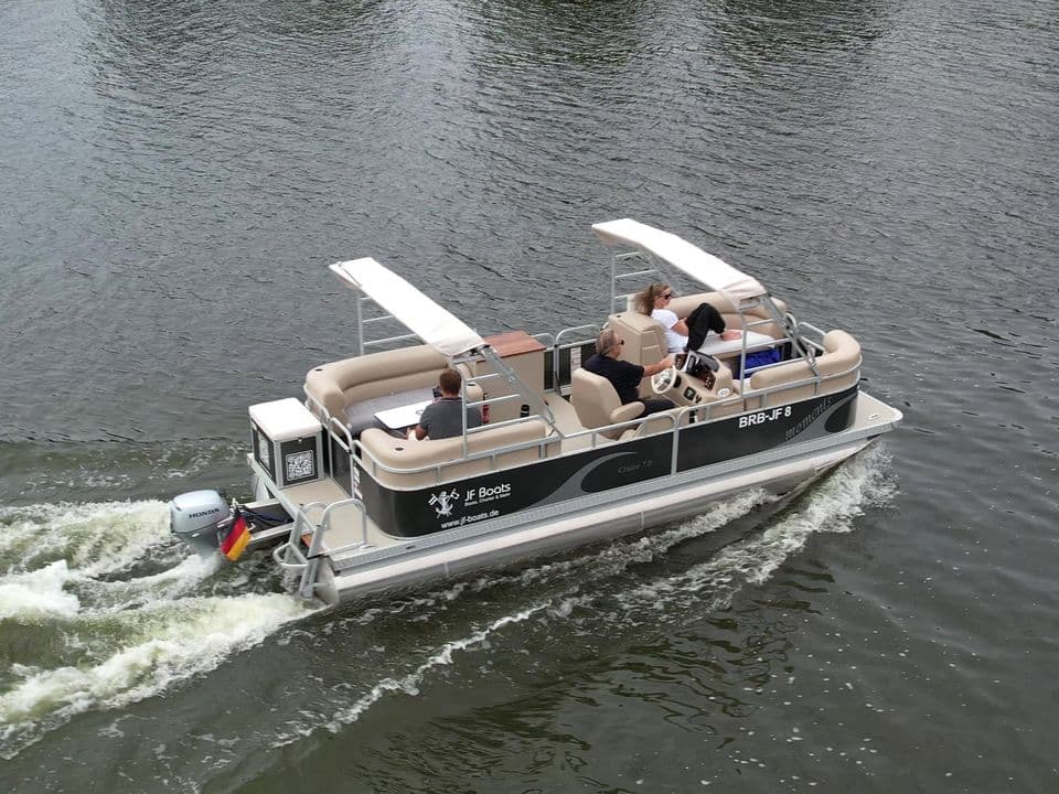 JF Boats SC7 Ponton Boot Pontoon Boot Partyboot - Außen Anthrazit, innen Creme – Bild 3