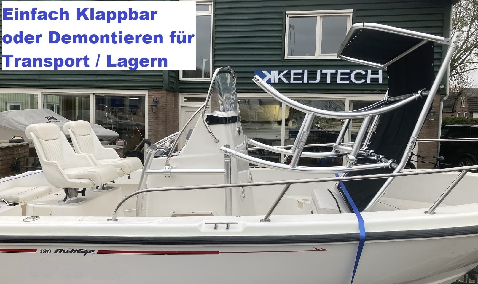 Keijtech T-top Bimini für RIB und Konsolenboote – Bild 2