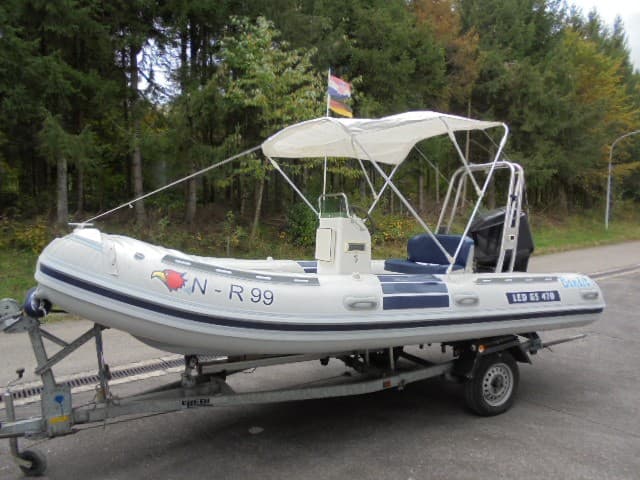Festrumpf Schlauchboot LED GS 470, Trailer Mercury 75 Ps 2Takt