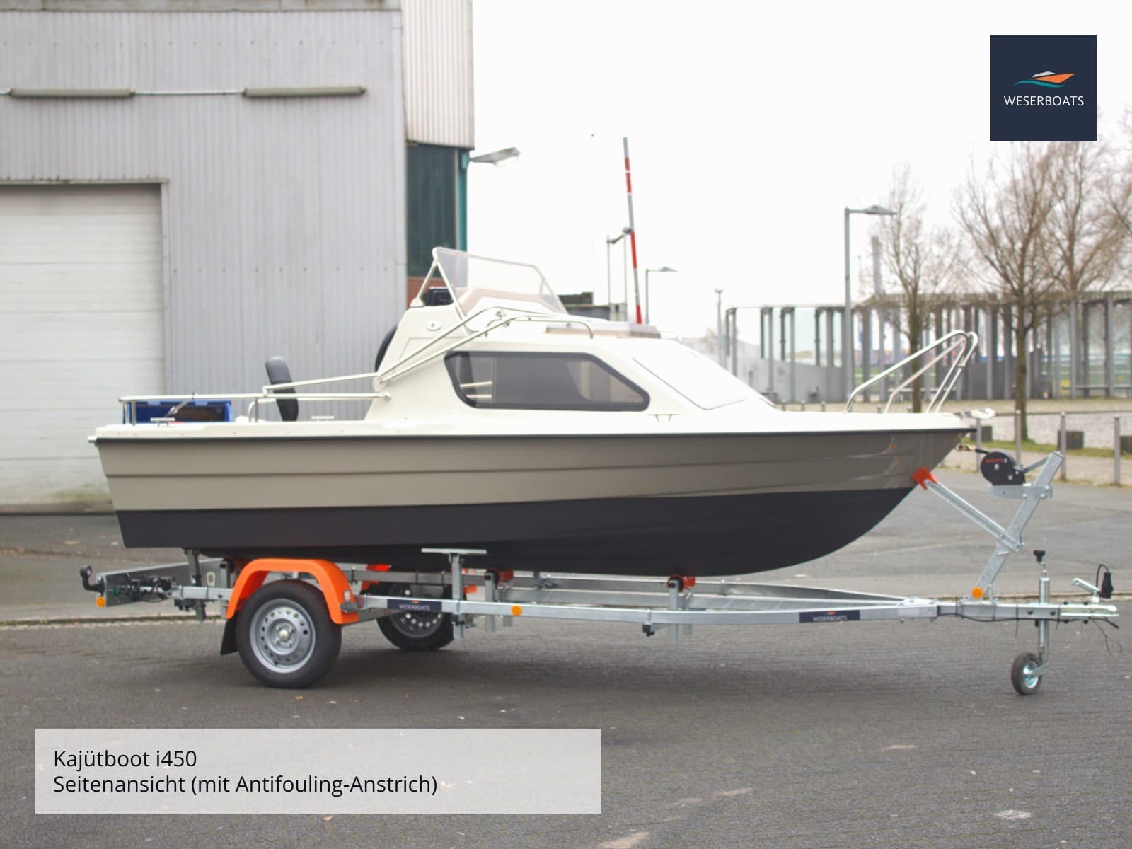 Kajütboot 450 „Gray“ mit Trailer | Motorboot mit Trailer und Kabine – Bild 6