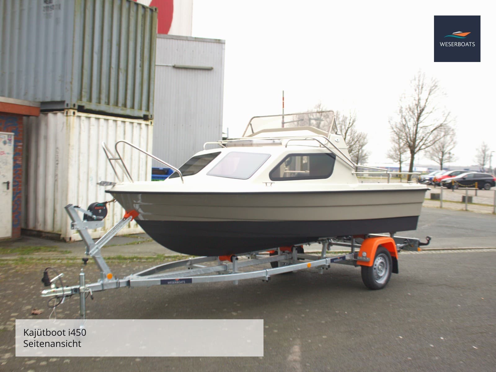 Kajütboot 450 „Fisher“ mit Trailer | Angelboot mit Trailer und Kabine – Bild 11