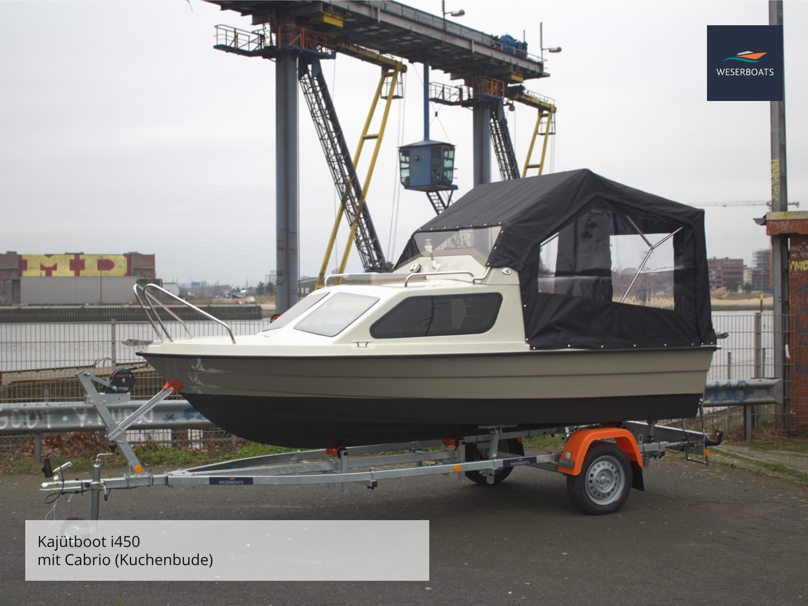 Kajütboot 450 „Gray“ mit Trailer | Motorboot mit Trailer und Kabine – Bild 8