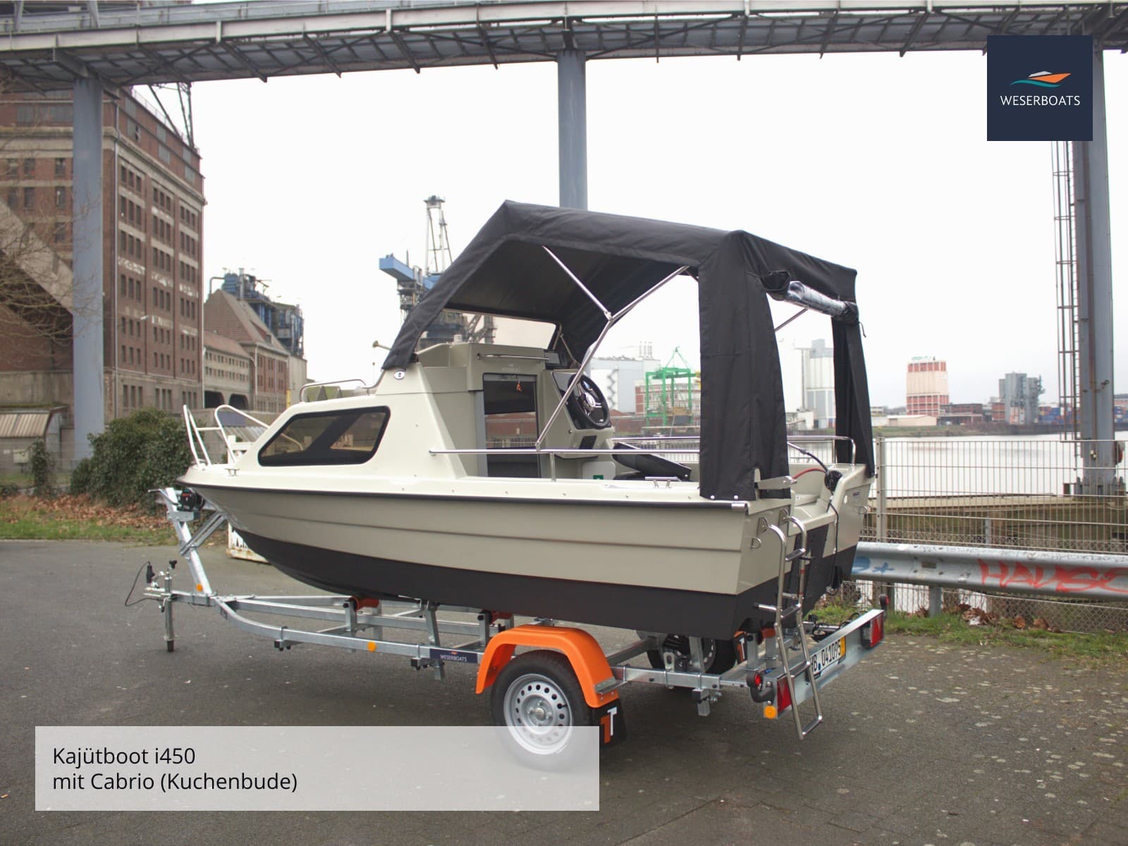 Kajütboot 450 „Gray“ mit Trailer | Motorboot mit Trailer und Kabine – Bild 9