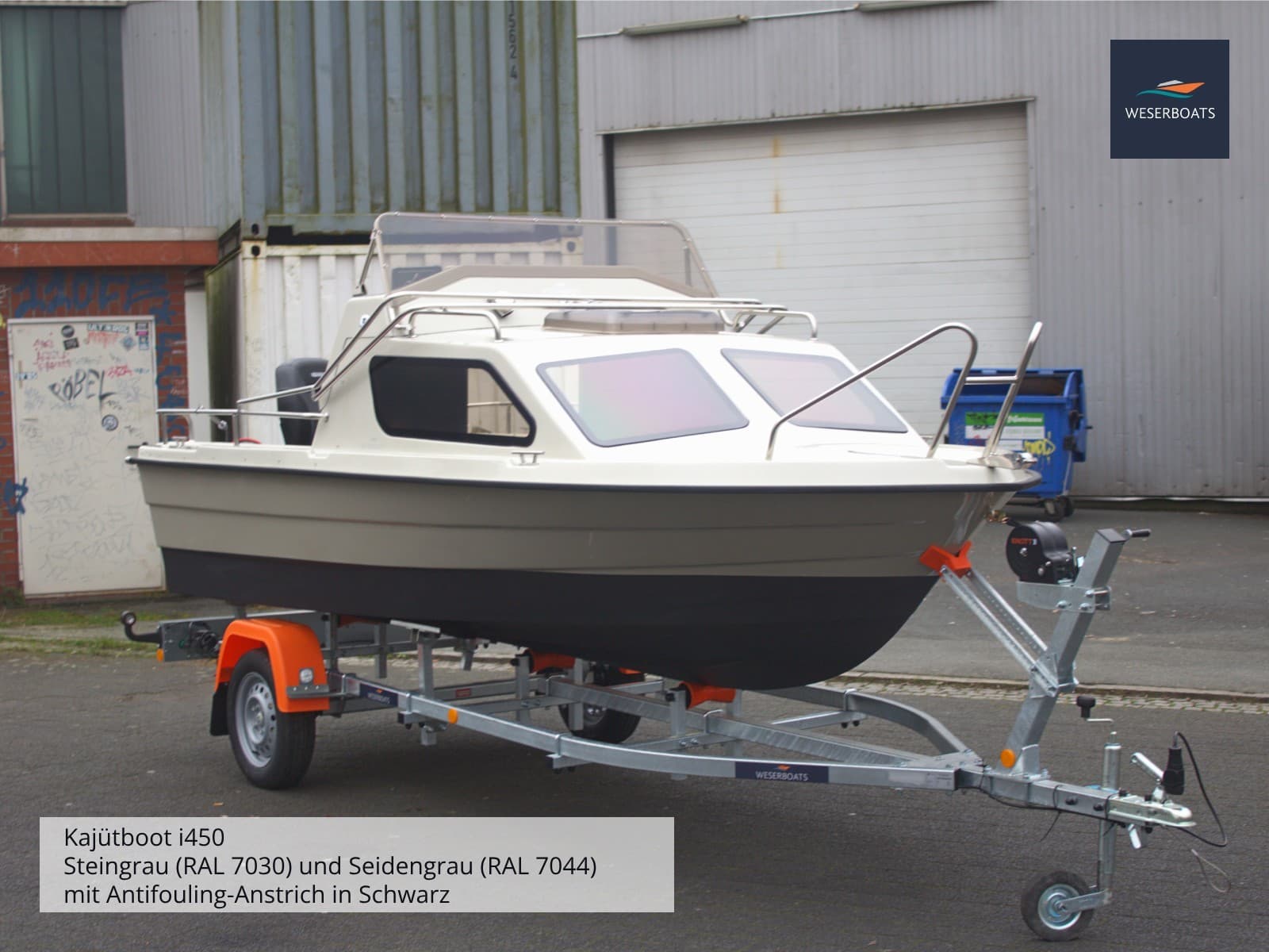 Kajütboot 450 „Basic“ mit Trailer | Motorboot mit Trailer und Kabine – Bild 7