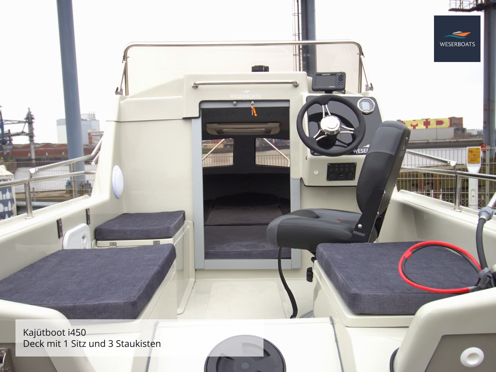 Kajütboot 450 „Gray“ mit Trailer | Motorboot mit Trailer und Kabine – Bild 10