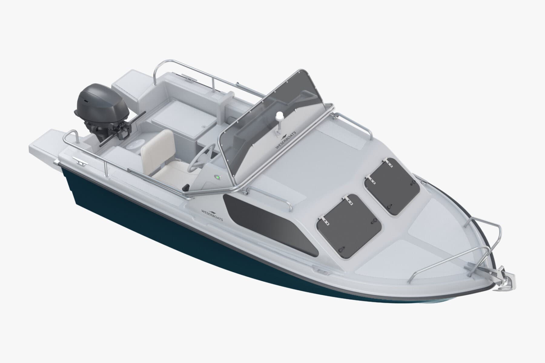 Kajütboot 450 „Fisher“ mit Trailer | Angelboot mit Trailer und Kabine – Bild 3