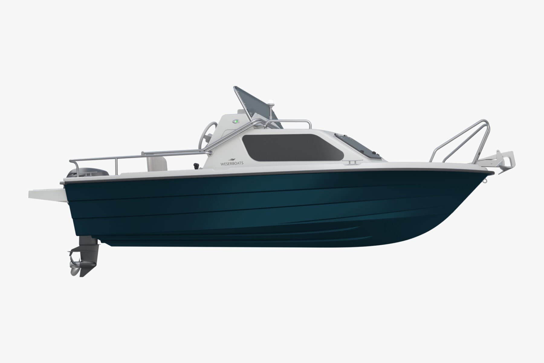 Kajütboot 450 „Fisher“ mit Trailer | Angelboot mit Trailer und Kabine – Bild 2