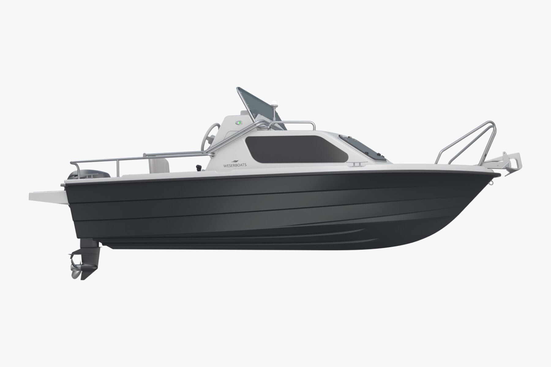 Kajütboot 450 „Gray“ mit Trailer | Motorboot mit Trailer und Kabine – Bild 2